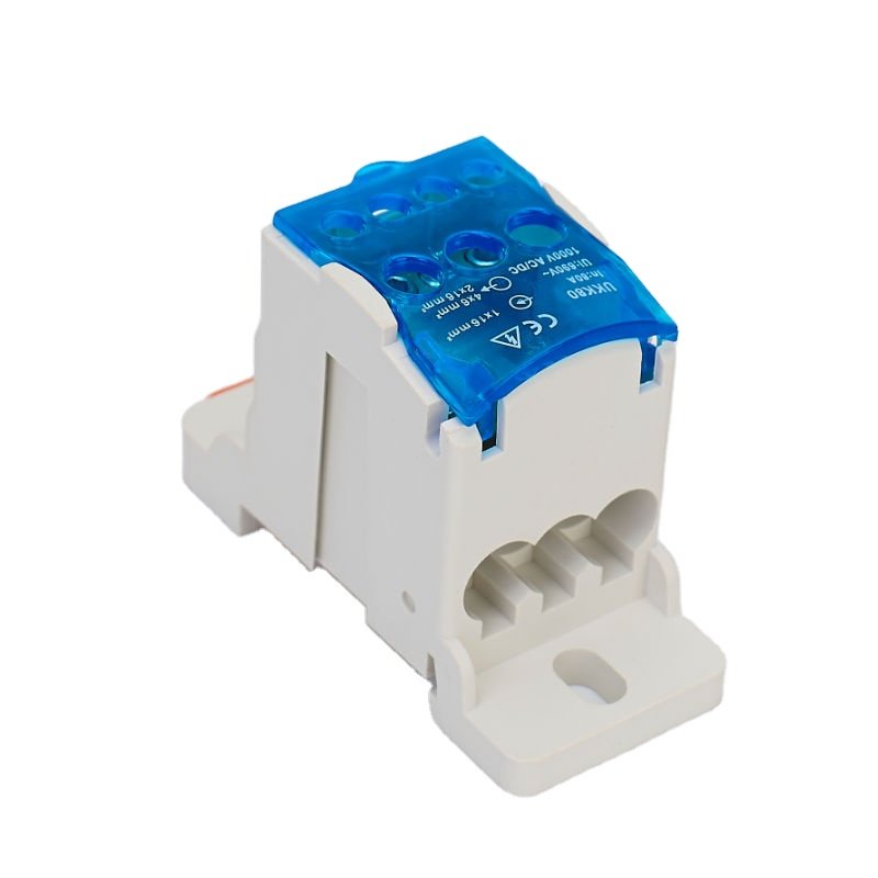 UKK Din Rail Unipolar Junction Box Screw Panel Power Distribution Terminal Block For 80A 125A 250A 400A