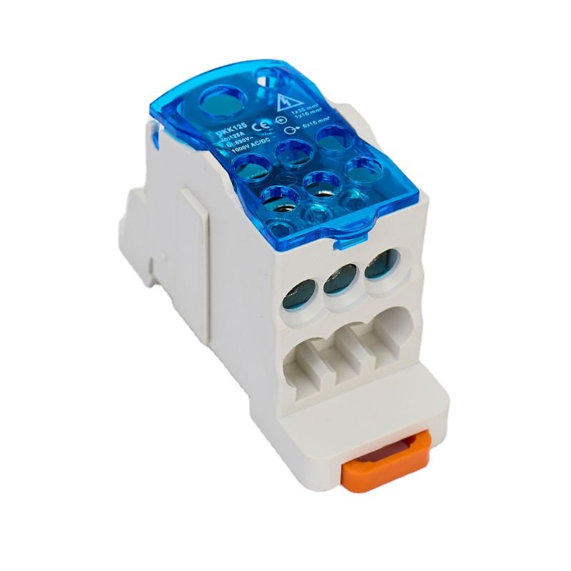 UKK Din Rail Unipolar Junction Box Screw Panel Power Distribution Terminal Block For 80A 125A 250A 400A
