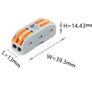 Compact Lever Nut Wire Conductor Quick Terminal Block 222 spl-2 2 Circuit Inline Splice Connector push wire connector