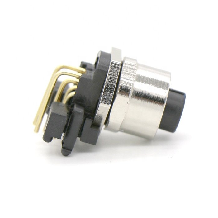 Waterproof ip67Fixed M12 male connectors A-coded pcb mount 3pin 4pin 5pin 6pin 8pin 10pin 12pin 17pin for sensor came