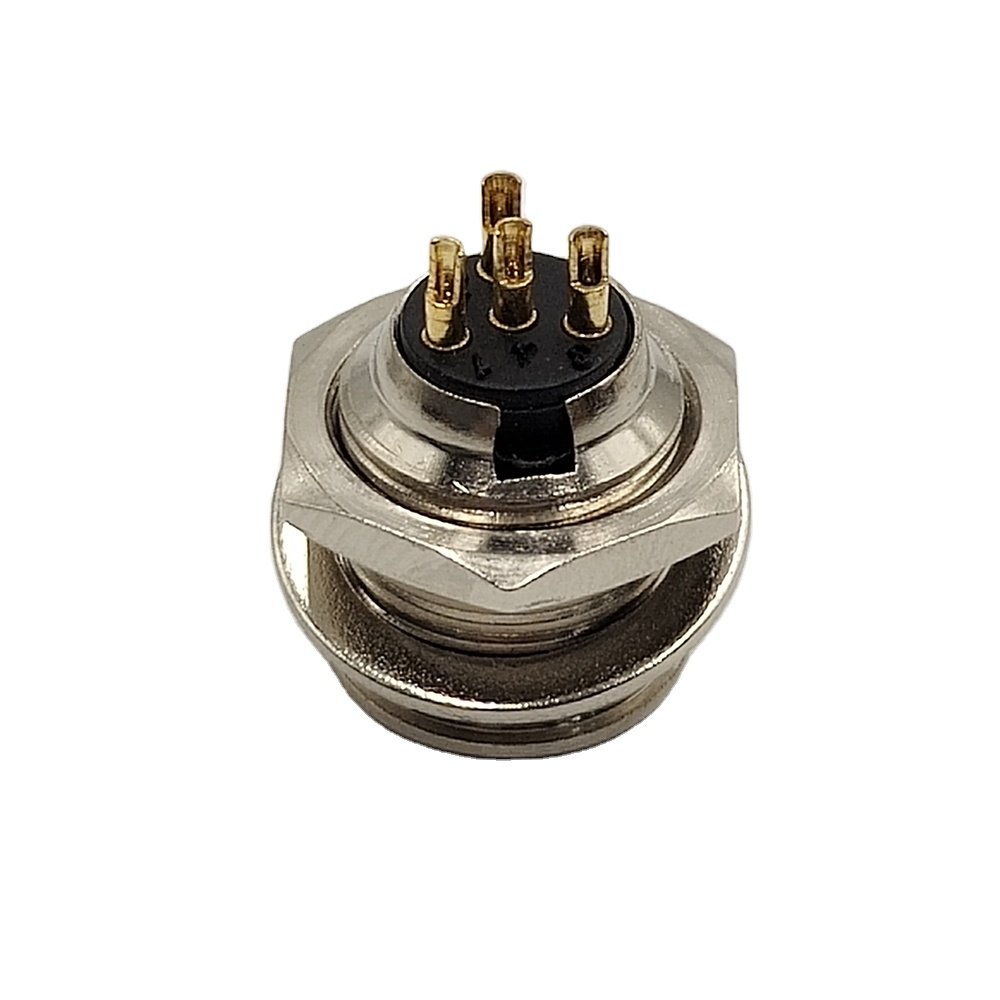 Mini Tiny XLR Male Socket 4 Pin Panel Mount Connector Male Mini XLR 4pin Socket With Nut Mini Tiny XLR Socket 4 Pin Panel Mount