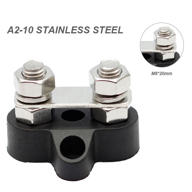 DC 48V 150A BusBar M10 Terminal Block Power Stud Battery Bus Bar Connector for Truck RV Boat