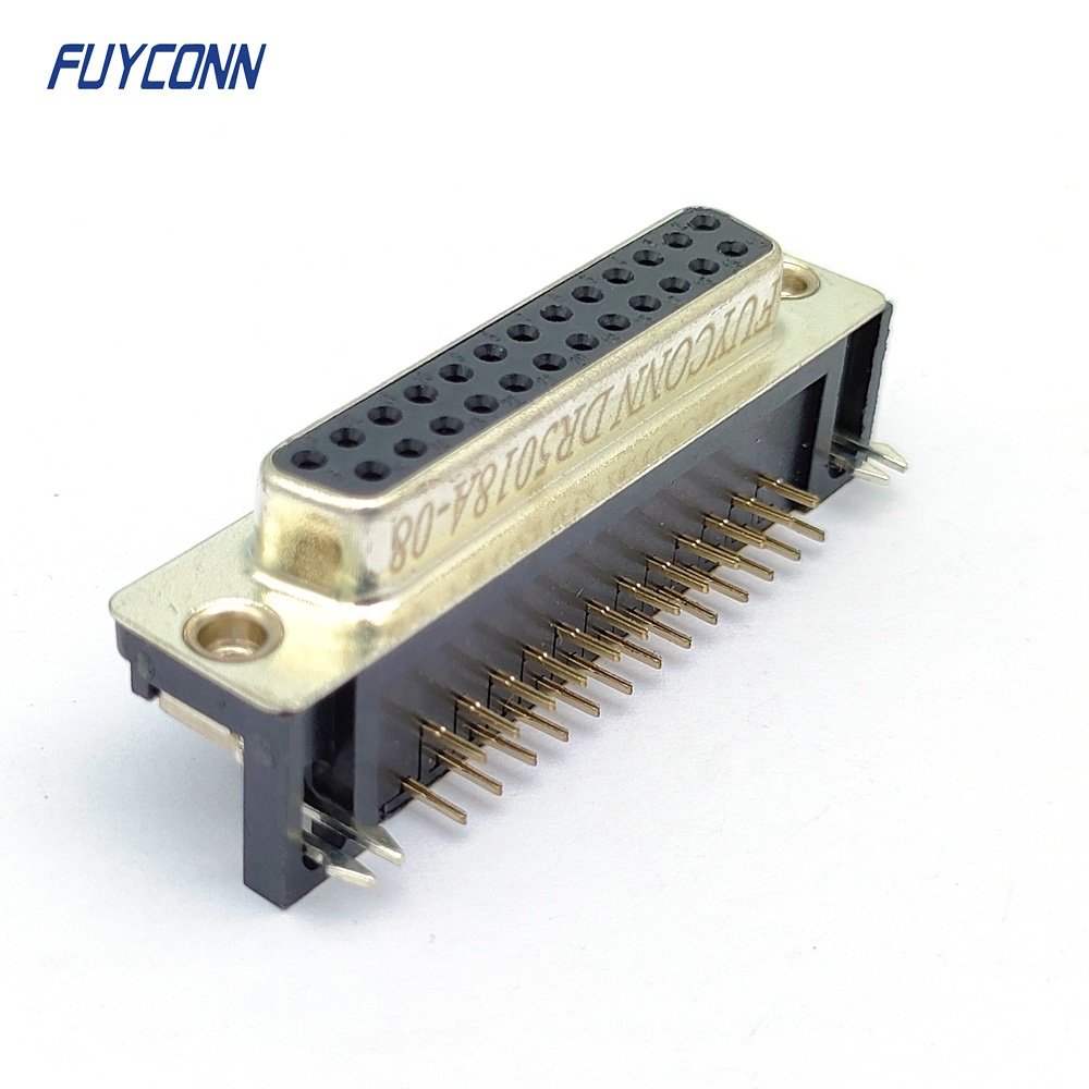 9pin 15pin 25pin 37Pin Female DB Connector, 8.08mm 9 15 25 37 pin Right Angle PCB D-SUB Female Connector