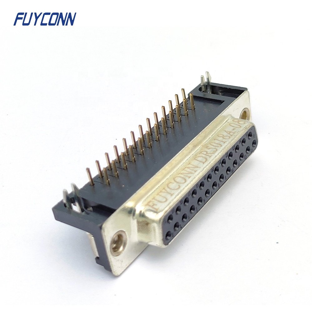 9pin 15pin 25pin 37Pin Female DB Connector, 8.08mm 9 15 25 37 pin Right Angle PCB D-SUB Female Connector