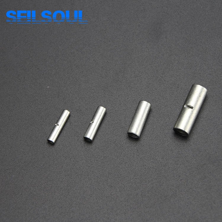 BN1.25 Non-Insulating Copper Bare Butt Connector Terminal With Hole Tube