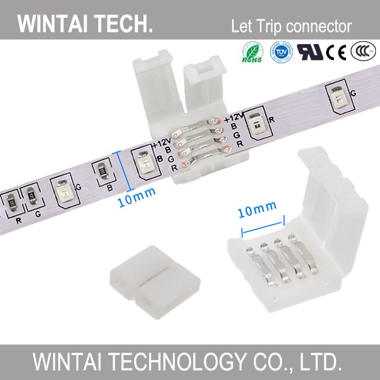 2023 Wintai-Tech Led Connector 8mm 4 Pin Fast Led Connector 4 Pin Led Strip Connector Manufactory