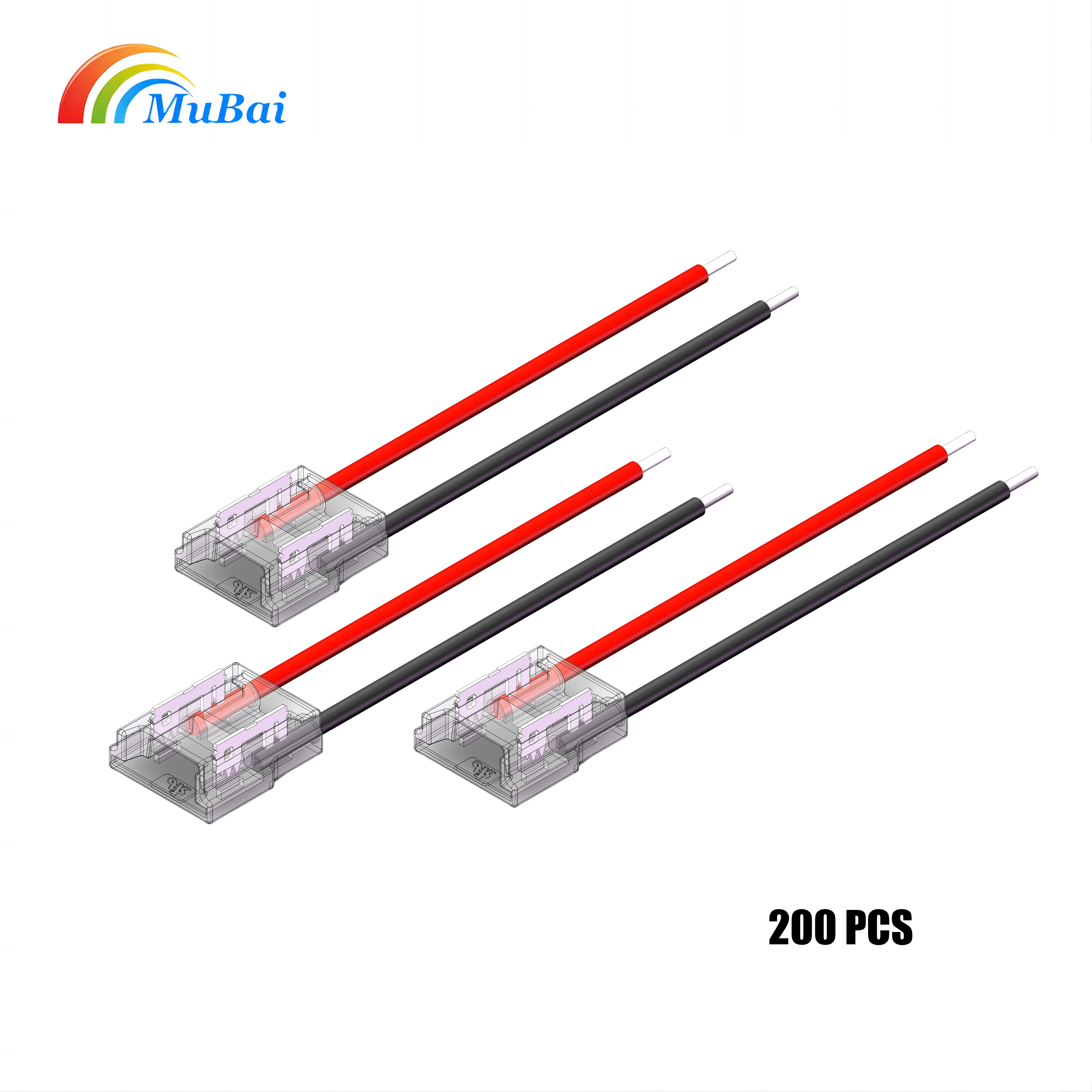 8mm 2Pin Board to Wire COB Strip Connector Gapless Solderless LED Strip Connector for COB Led Strip Light
