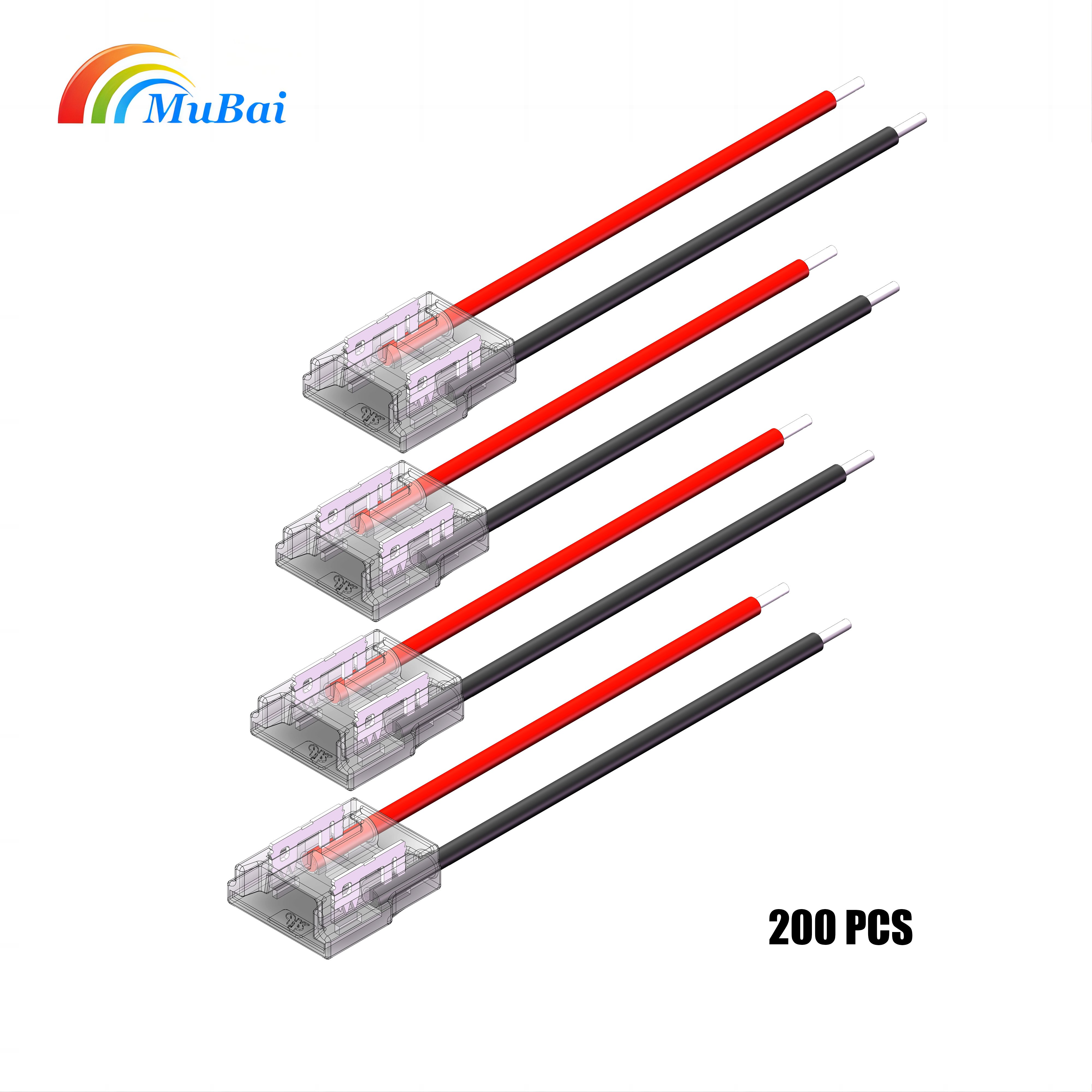 8mm 2Pin Board to Wire COB Strip Connector Gapless Solderless LED Strip Connector for COB Led Strip Light
