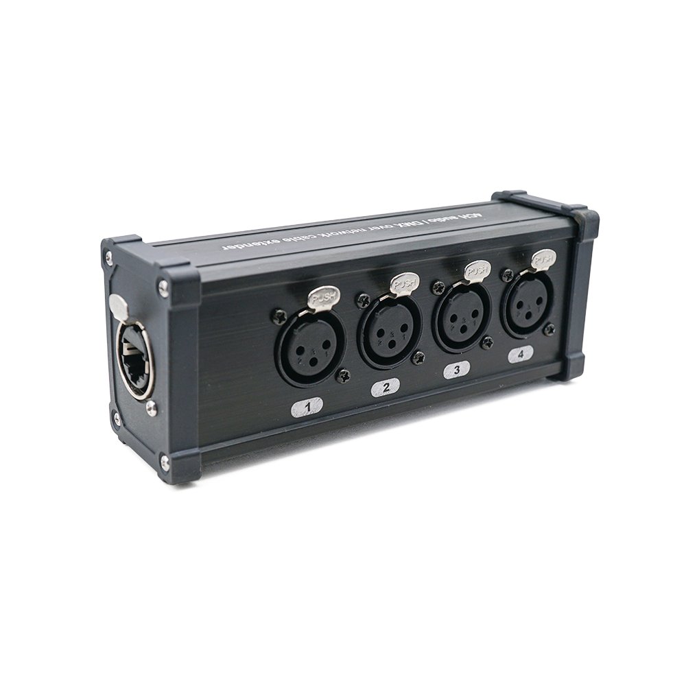 RJ45 Couplers Connector 4 XLR Female 3-5pin to RJ 45 Network Straight Couplers Network Cable