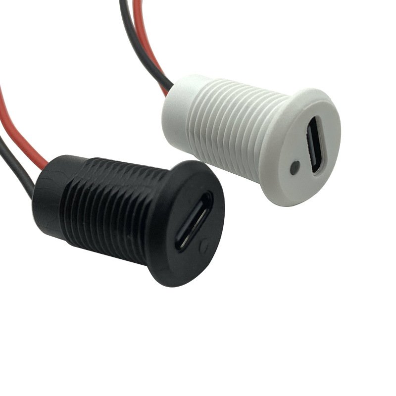 Custom Type C Female Connector Waterproof Charging Port Panel Mount USB C Socket Wire Assembly