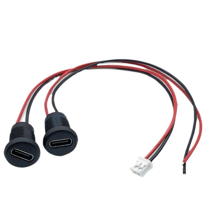 Custom Type C Female Connector Waterproof Charging Port Panel Mount USB C Socket Wire Assembly
