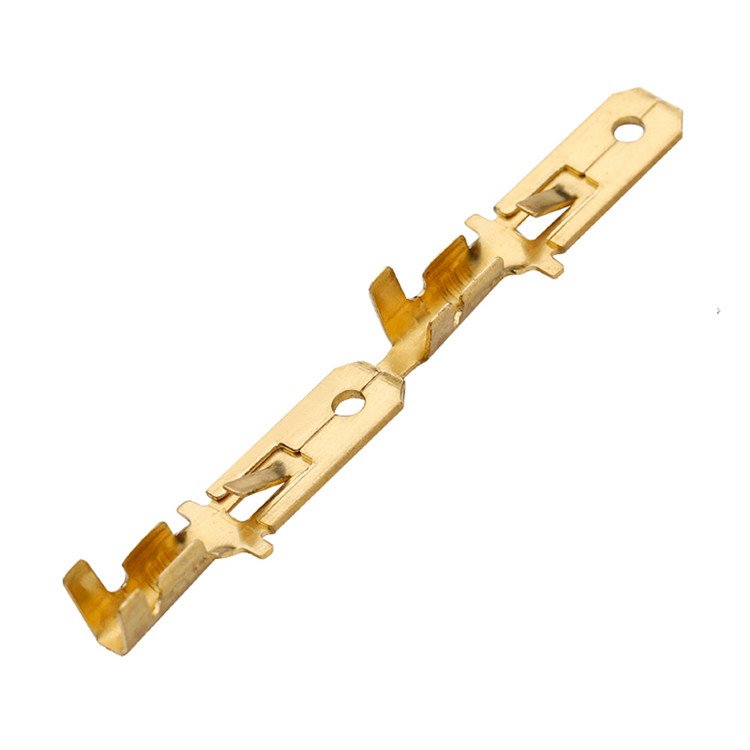 110/187/250 Series Spade Faston Wire Connector 2.8/4.8/6.3mm Electric Quick Butt Brass Splice Crimp Male Chain Terminals In Reel