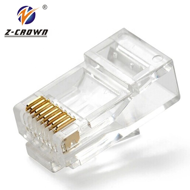 50pcs UTP 8P8C Connector gold plating cat5e rj45 connector