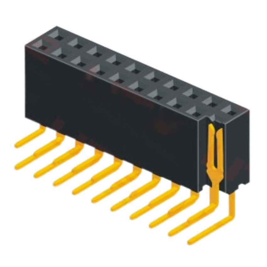 2.54mm H=8.5mm dual row female header connector for right angle type