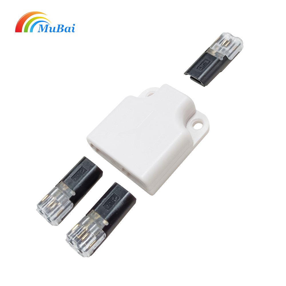 Low Voltage No Wire-Stripping Required Toolless led wire connectors Double Wire Push-in Connector with Locking Buckle