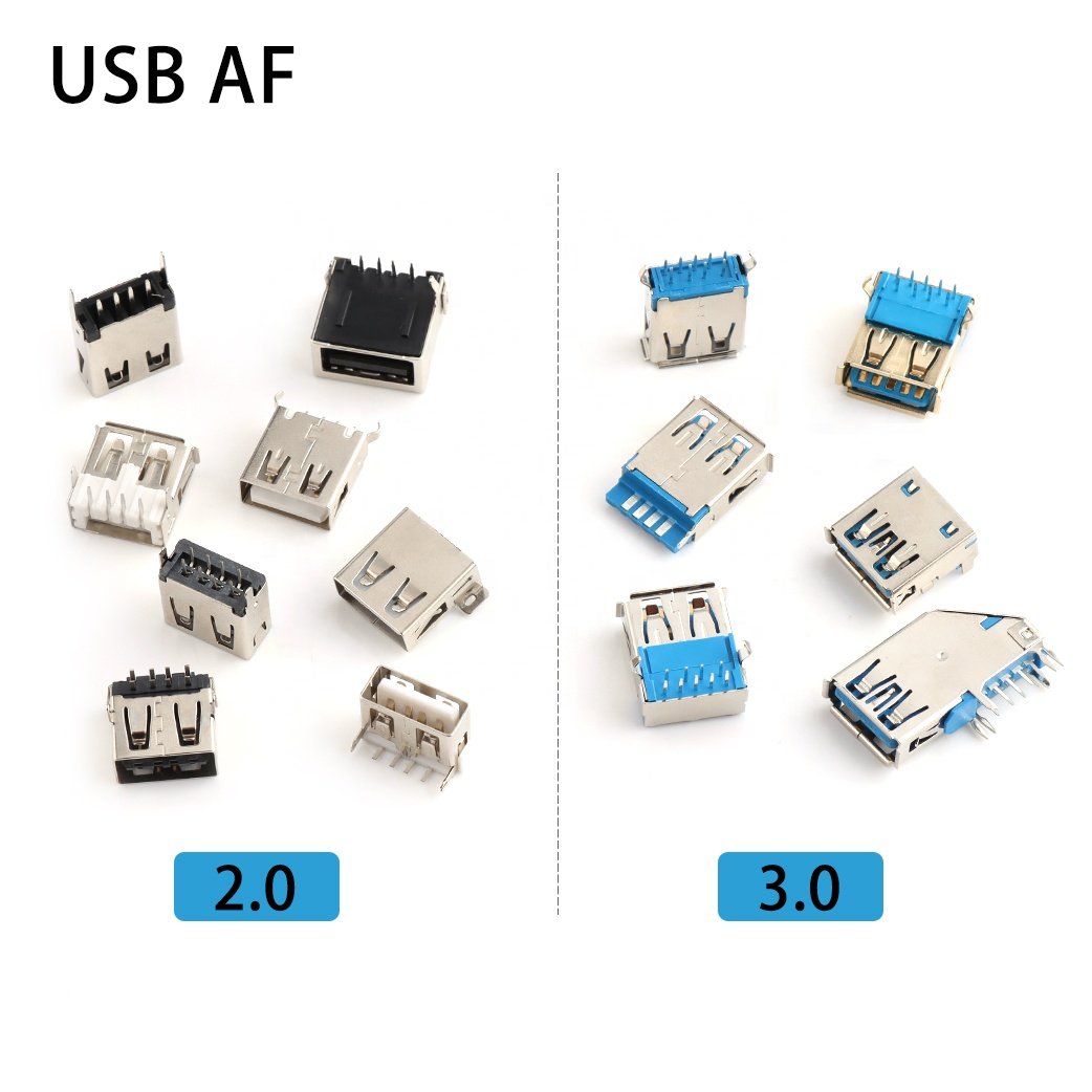 Female socket USB 3.0 AF 90 Degree 9 pin usb smt af 3.0 flat female connector