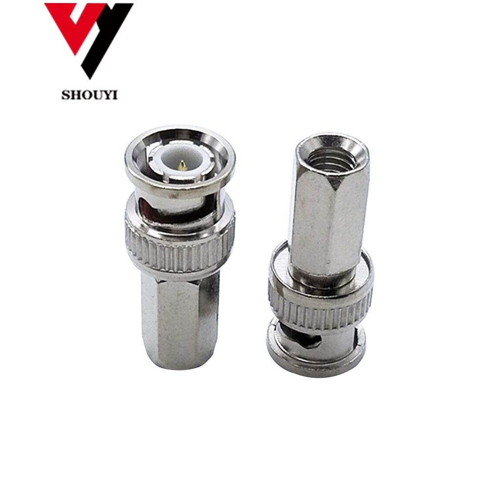 CCTV Camera Coaxial Cable Assembly Hexagon Shape Twist On Coax rg59/rg6 BNC Male Connector