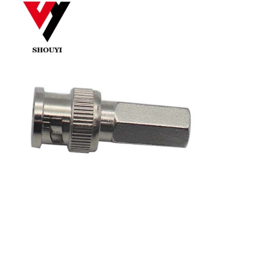 CCTV Camera Coaxial Cable Assembly Hexagon Shape Twist On Coax rg59/rg6 BNC Male Connector