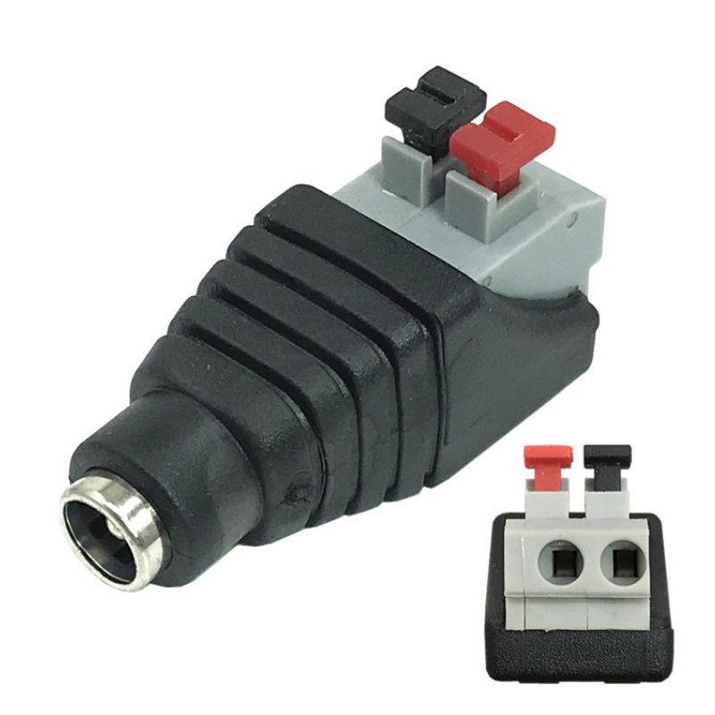 wholesale DC Female&Male Jack 5.5*2.1mm Connector Plug Adapter Push Type Quick Power Connector for CCTV terminals