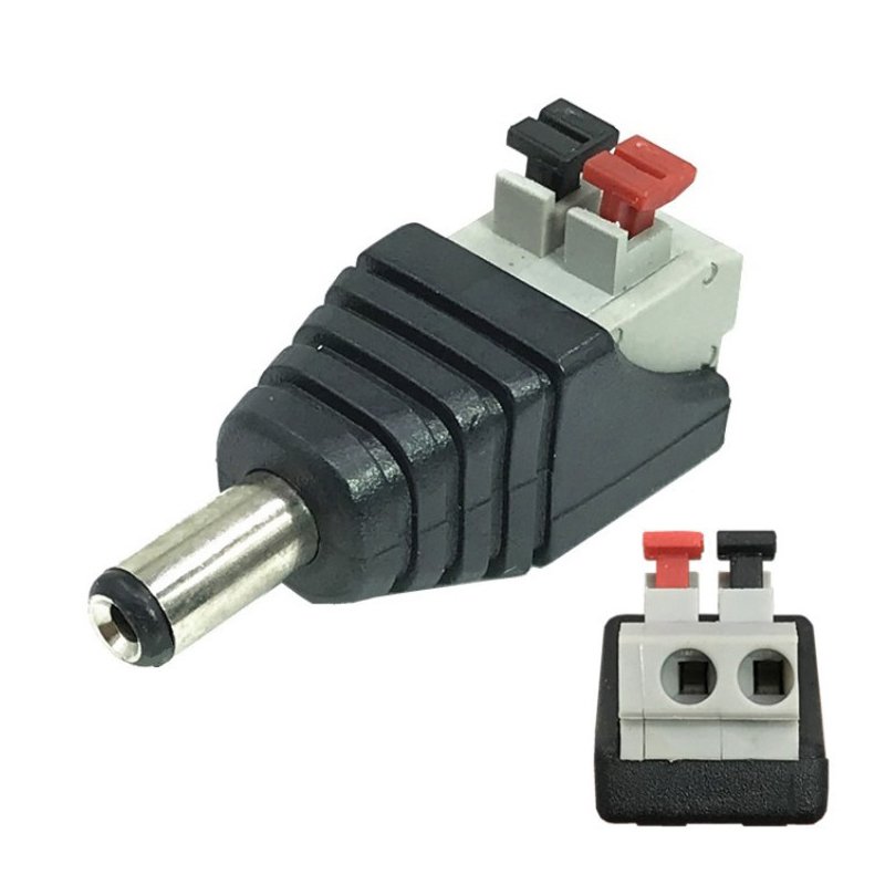 wholesale DC Female&Male Jack 5.5*2.1mm Connector Plug Adapter Push Type Quick Power Connector for CCTV terminals
