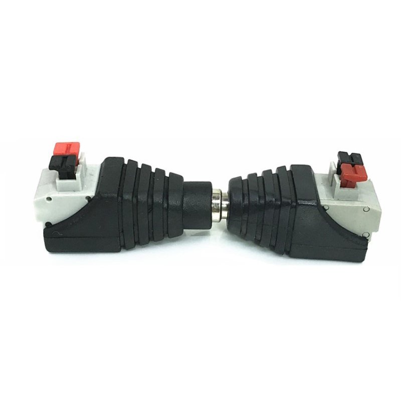 wholesale DC Female&Male Jack 5.5*2.1mm Connector Plug Adapter Push Type Quick Power Connector for CCTV terminals