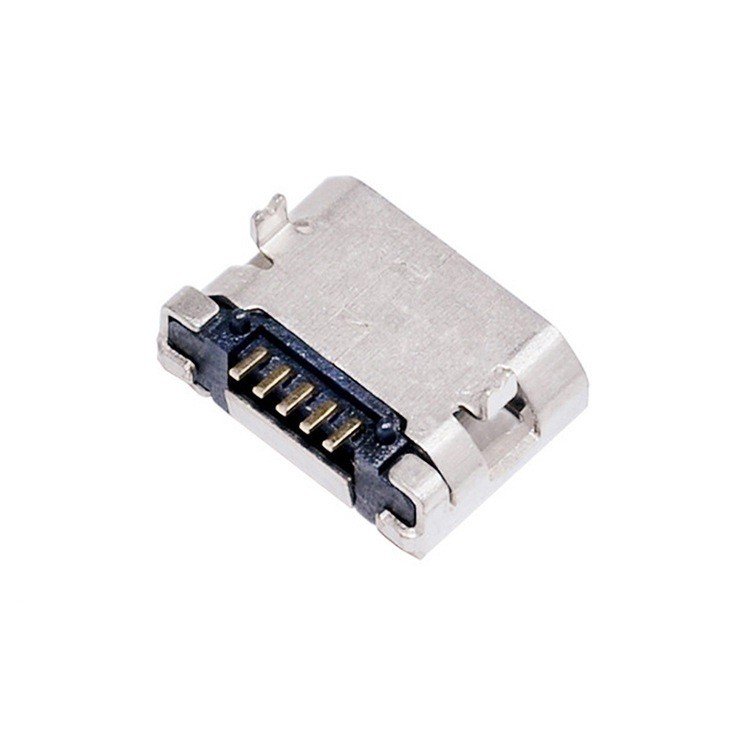 Micro USB Type B 3.1 Female Socket V8 Connector Gold Plated Solder Type with 5P Pins Copper Contact for PCB Current Application
