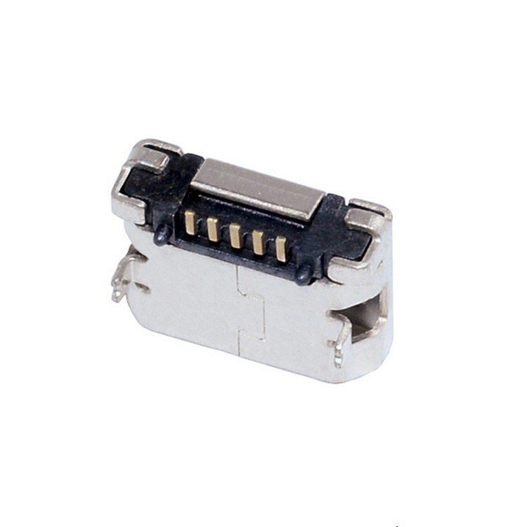 Micro USB Type B 3.1 Female Socket V8 Connector Gold Plated Solder Type with 5P Pins Copper Contact for PCB Current Application
