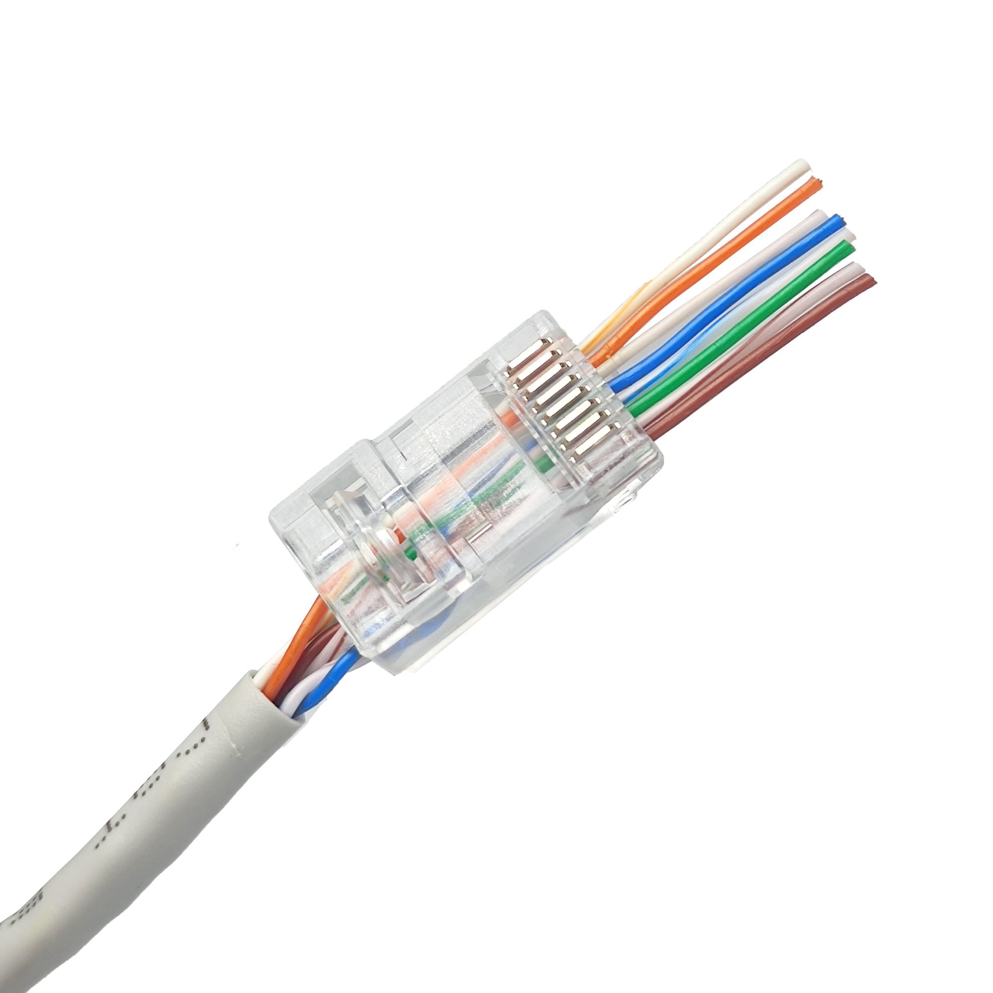 Unshielded transparent cat5 cat5e 8P8C UTP connector RJ45 connector cat5e