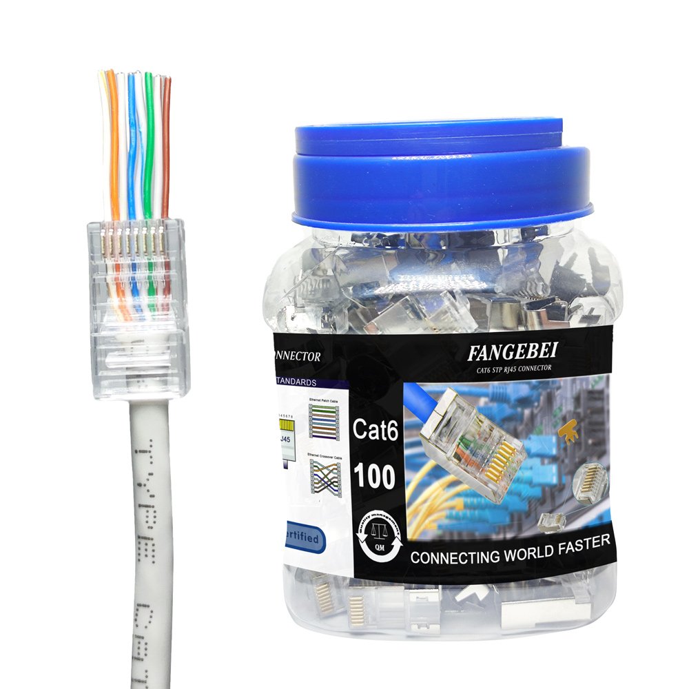Unshielded transparent cat5 cat5e 8P8C UTP connector RJ45 connector cat5e