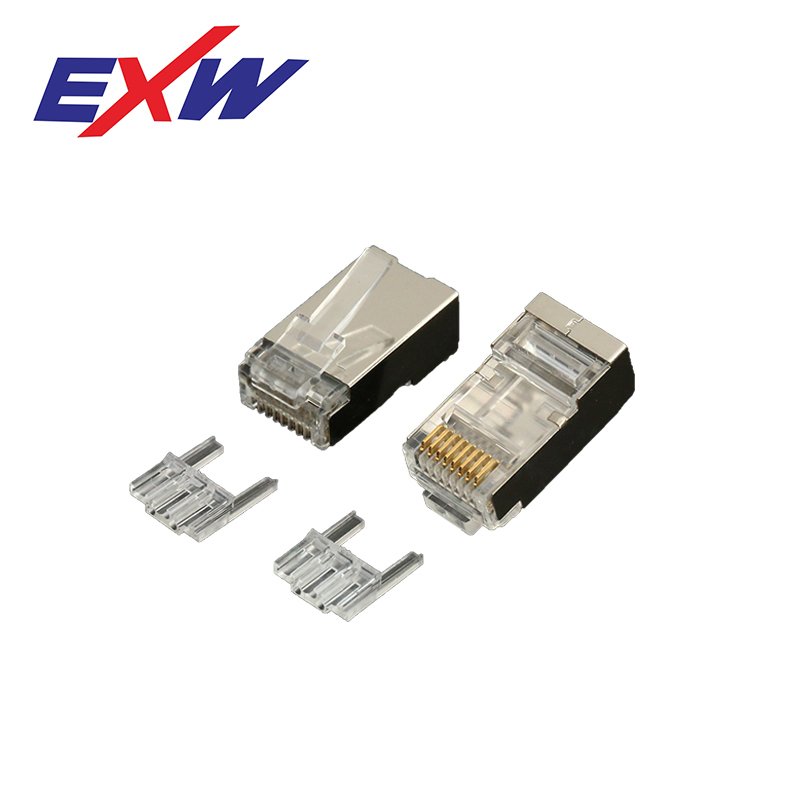 EXW High Quality Cat6 RJ45 Connector Plug metal Shielded armourd rj45