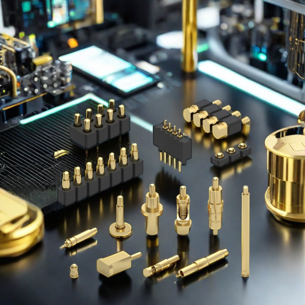 Custom pogo pin spring 1.5mm DIA1.5 L4.8 dip type gold plated Brass pogo connector