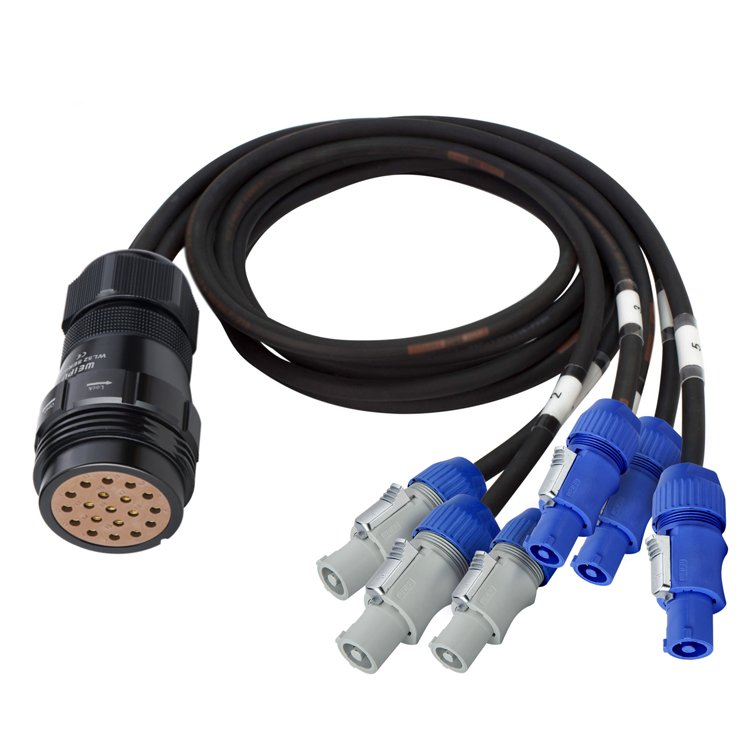 China factory receptacle WL52K19Z IP67 15-22mm cable Waterproof 19 Pins Socapex Style power Connector for stage lighting