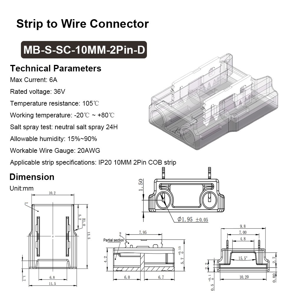 Fast shipping 200pcs Pack Single Color COB 2 pin wire to board connector 10mm 2pin Small led strip l shaped connectors
