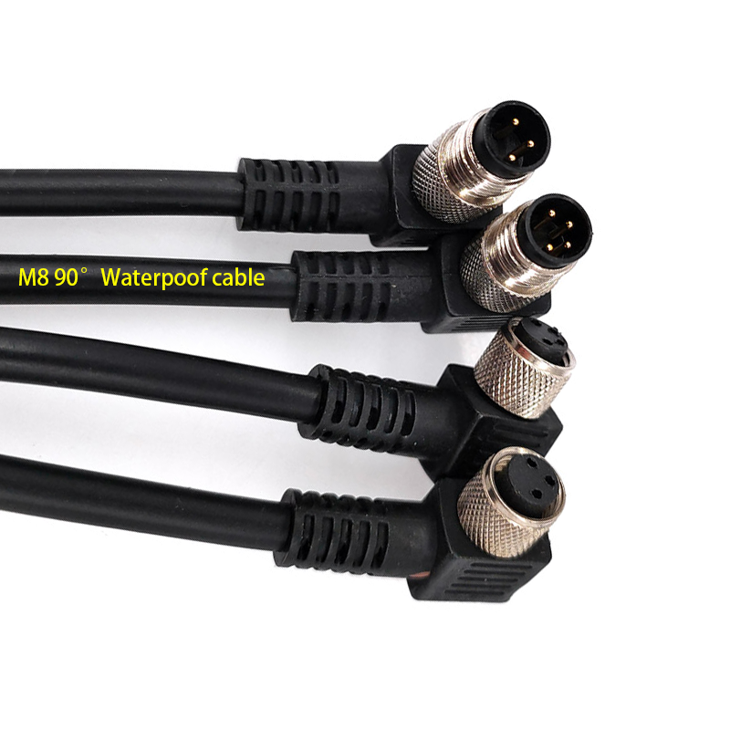 m8 connector plastic molded male extension ip65 waterproof power 3 pin 4pin 5pin 6pin sensor circular cable connector