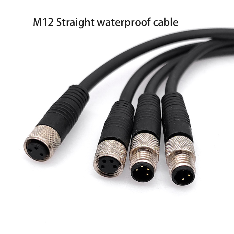 m8 connector plastic molded male extension ip65 waterproof power 3 pin 4pin 5pin 6pin sensor circular cable connector