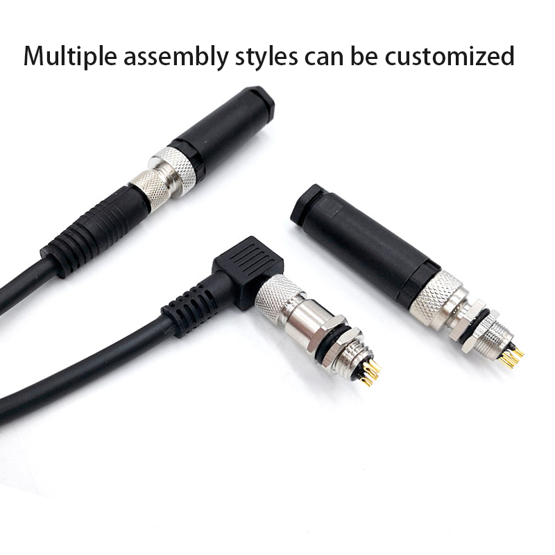 m8 connector plastic molded male extension ip65 waterproof power 3 pin 4pin 5pin 6pin sensor circular cable connector