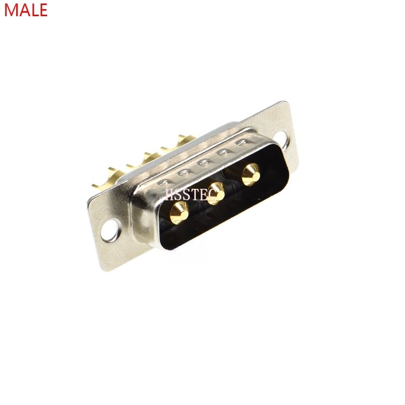 Gold plated MALE FEMALE high current CONNECTOR 3W3 30A D-SUB adapter solder type 3pin plug socket Welding high power DB3