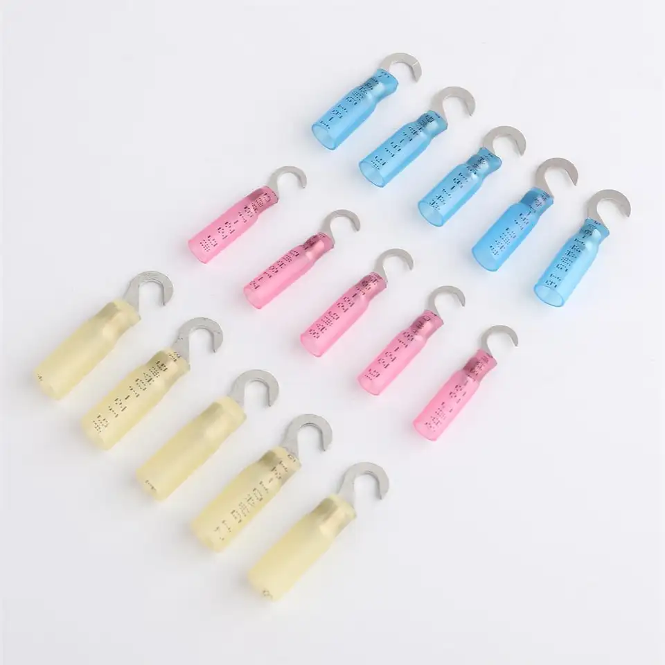 HV Insulated Electrical Wire Heat Shrink Crimp Hook Copper Automotive Terminals Connectors
