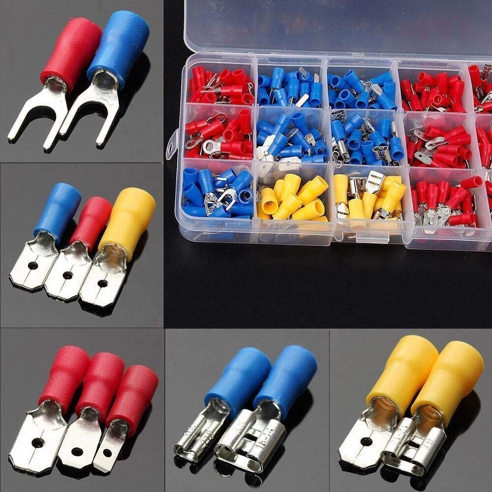 2.8/4.8/6.3mm Heat Shrink Tubing Assorted Insulation Shrinkable Sleeving Tubes Set Crimp Terminals Connectors Assortment Kit