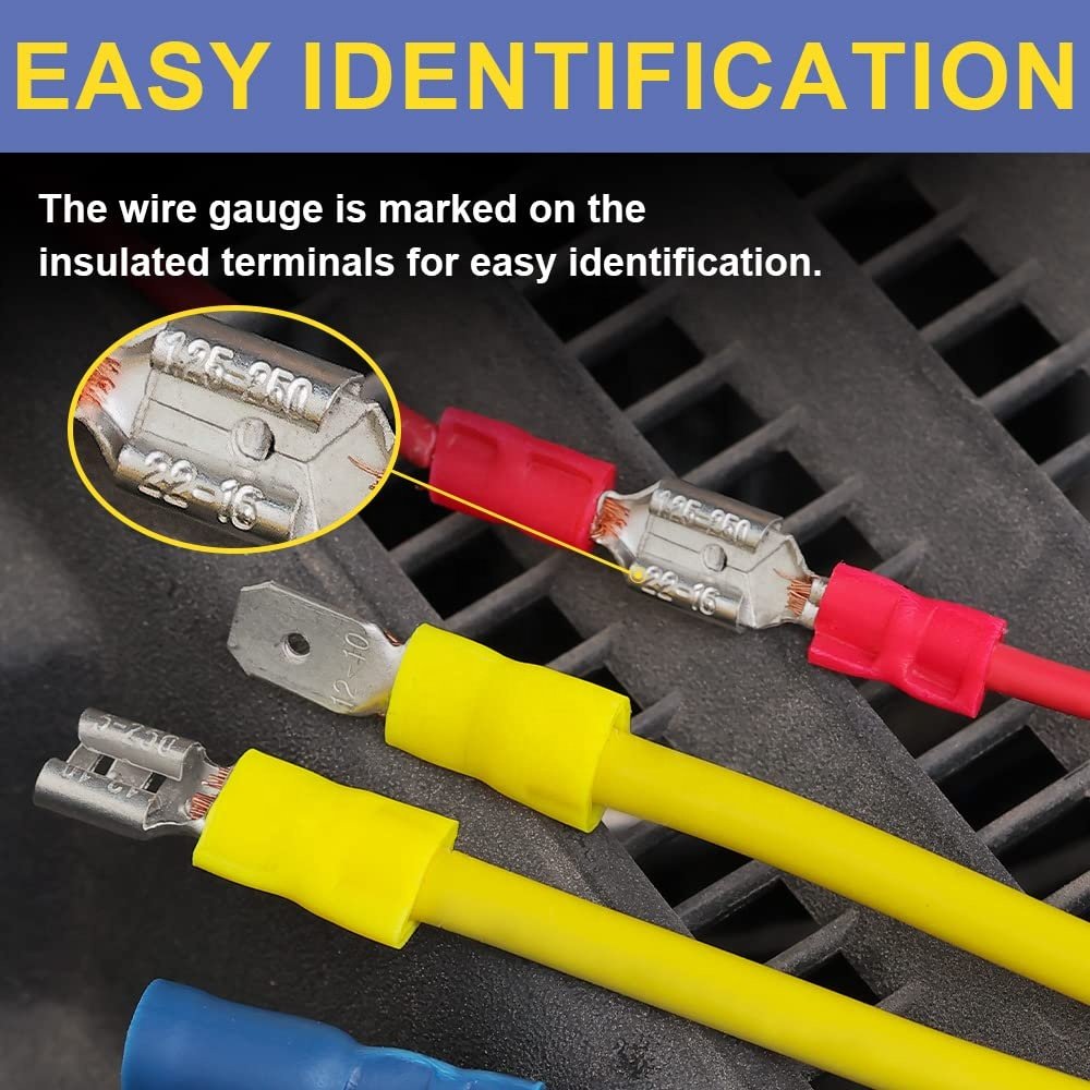 2.8/4.8/6.3mm Heat Shrink Tubing Assorted Insulation Shrinkable Sleeving Tubes Set Crimp Terminals Connectors Assortment Kit