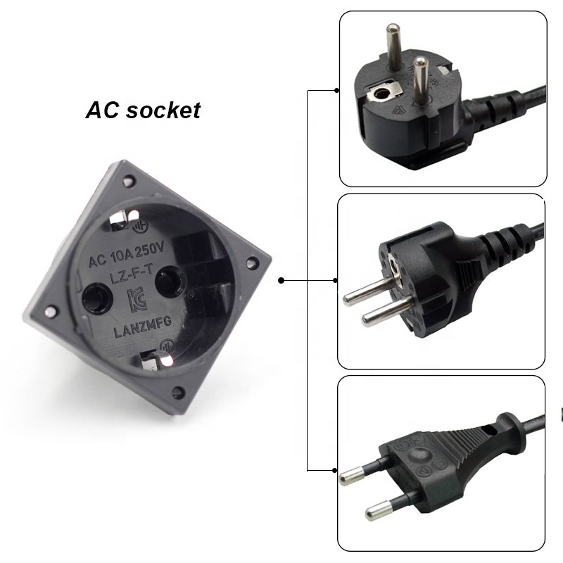 Korea 45 Degree Angle Power Socket Wall Screw Mounted Power Outlet Connectors 10A 250V
