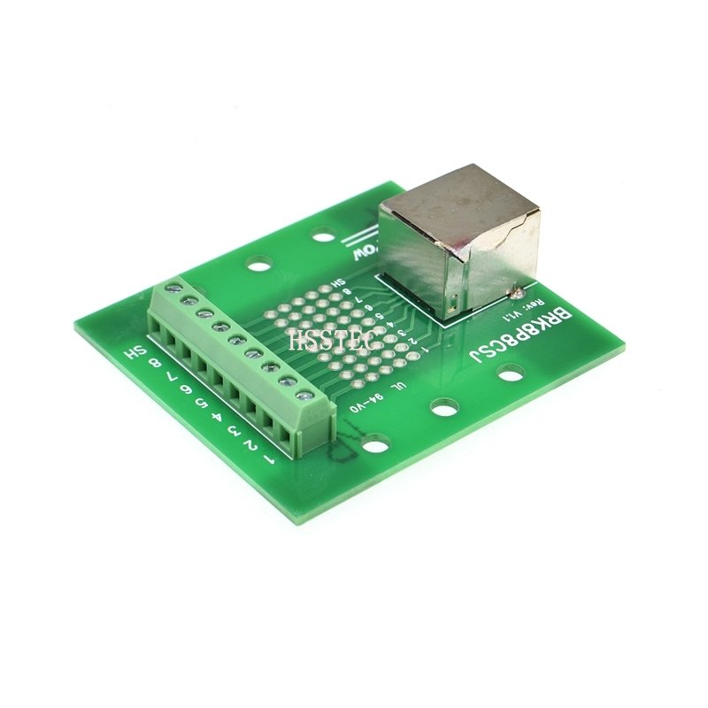 RJ45 8p8c female socket to terminal block adapter pcb board RJ45 Ethernet connector converter Din Rail Mounting