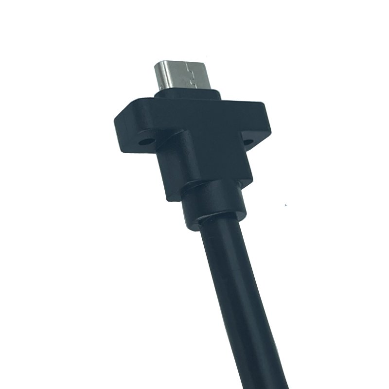 Screw Panel Mount USB Type C Jack Cable Shield USB C Socket Connector Cable