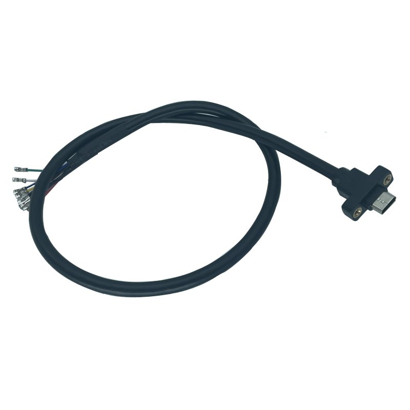 Screw Panel Mount USB Type C Jack Cable Shield USB C Socket Connector Cable