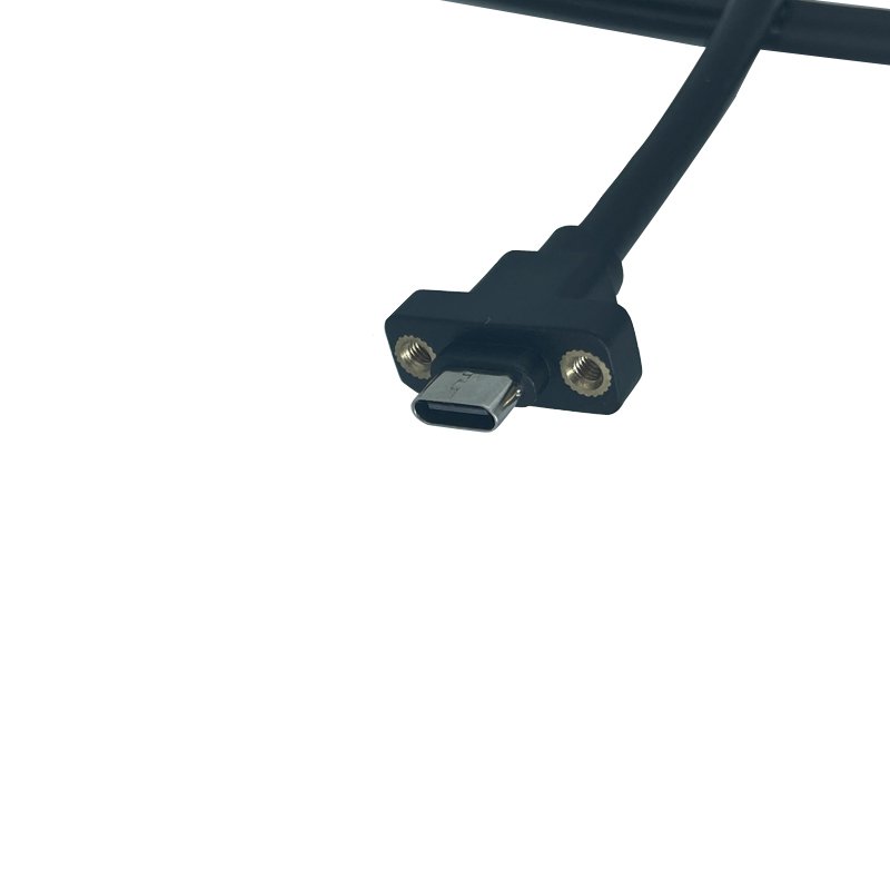 Screw Panel Mount USB Type C Jack Cable Shield USB C Socket Connector Cable