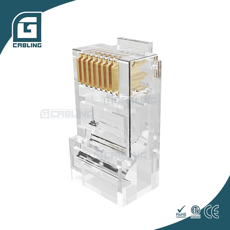 Gcabling 8P8C Conector Cat5e Cat6 ethernet UTP unshielded plug female connectors Cat 6 5e pass through RJ45 connector
