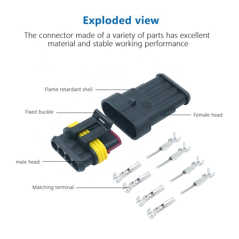 1.8 series waterproof wire connector AMP male female car plug 1 2 3 4 5 6 Pin hole terminal auto automotive electrical connector