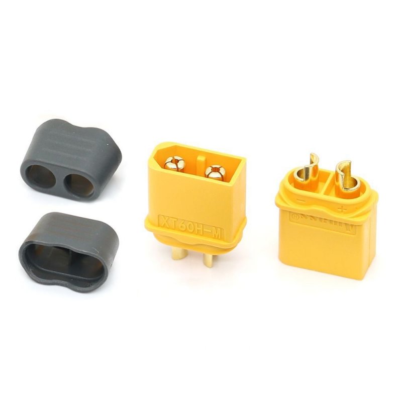 Amass XT60 XT60H XT60H-F XT60H-M XT60-H xt60h Xt60-h xt60 Male Female Bullet Plug Motor Connector With Cap Black Sheath Cover