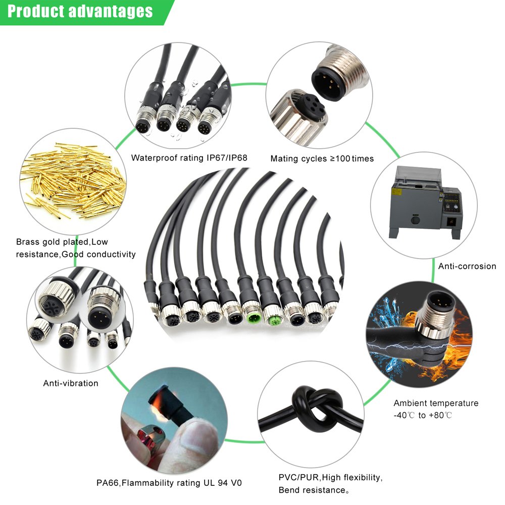 M5 M8 M12 M16 7/8 M23 Waterproof Solder Pcb Panel Mount Socket Male Female Plug 3 4 5 6 8 12 Pin Plastic Circular connector