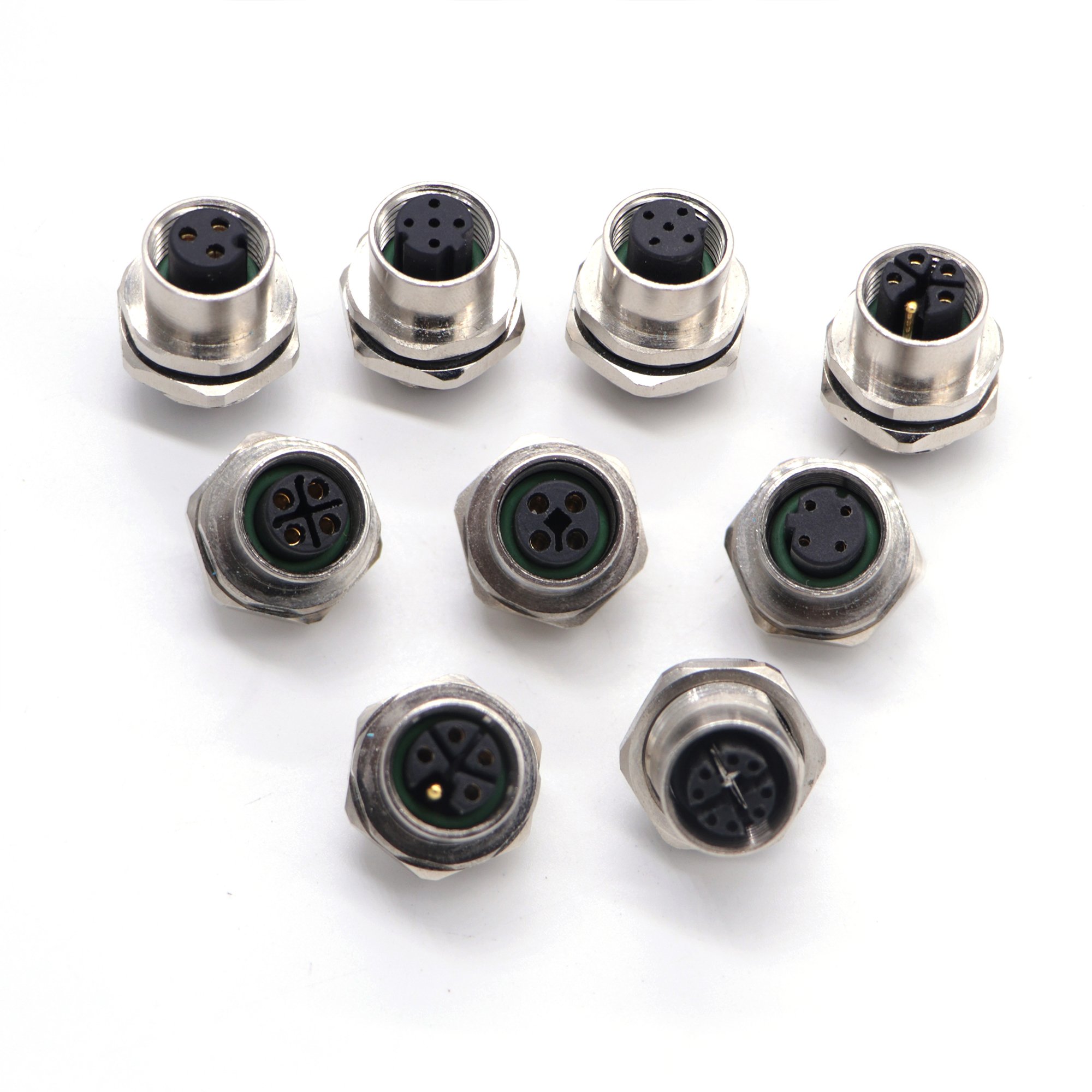 ip67 connector m12 circular waterproof 3 4 5 pin sensor male female circular plug cable connector
